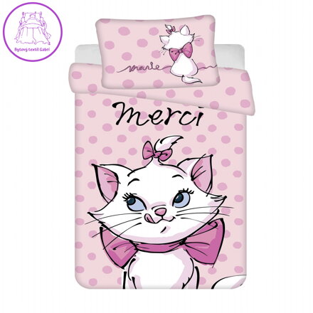 Jerry Fabrics Disney povlečení do postýlky Marie Cat Merci baby 100x135, 60x40 cm
