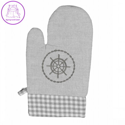 Forbyt Kuchyňská chňapka Káro a kruh šedá 1 ks 18x28 cm