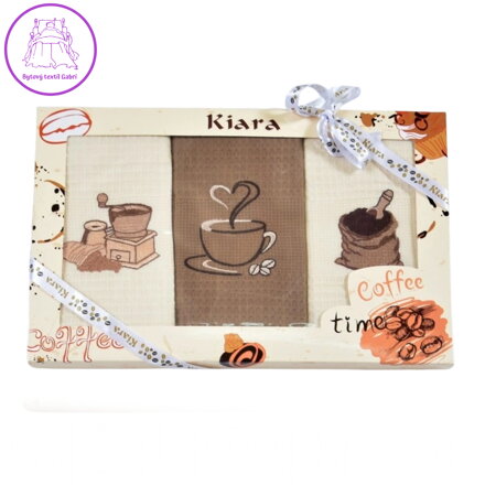 Praktik Dárková sada utěrek Kiara Coffee time 50x70 cm 3 ks