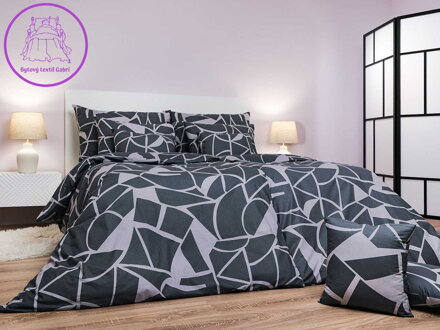 Dadka Povlečení bavlna Julius tmavě šedý 140x200, 70x90 cm