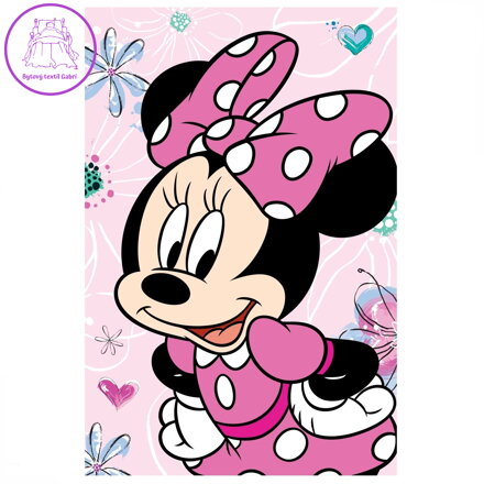 Jerry Fabrics Mikroflanelová deka Minnie Flowers 02 100x150 cm