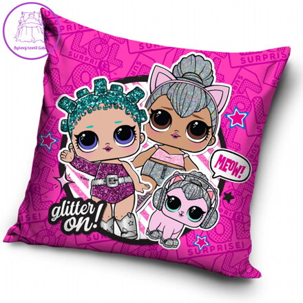 Carbotex Povlak na polštářek L.O.L. Surprise Glitter On 40x40 cm