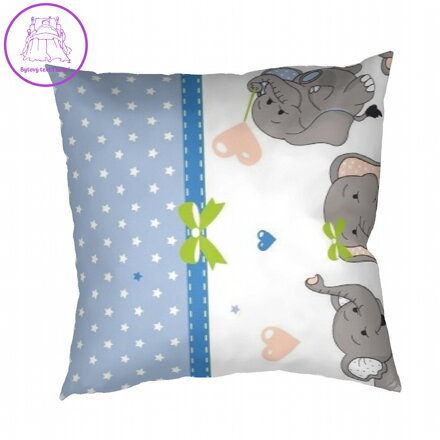 Dadka Povlečení krep Sloni denim 40x40 cm povlak