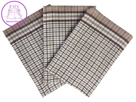 Svitap Utěrka Bambus 50x70 cm Kostka malá hnědá 3 ks