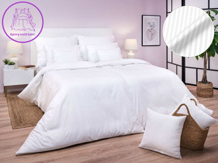 Dadka Povlečení atlas grádl bílé proužek 0,4 cm 140x200, 70x90 cm