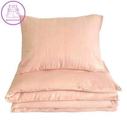 Dadka Povlečení mušelín do postýlky Růžové 100x135, 45x60 cm