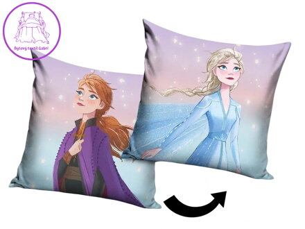Carbotex Povlak na polštářek Ledové Království Princezny Anna a Elsa 40x40 cm