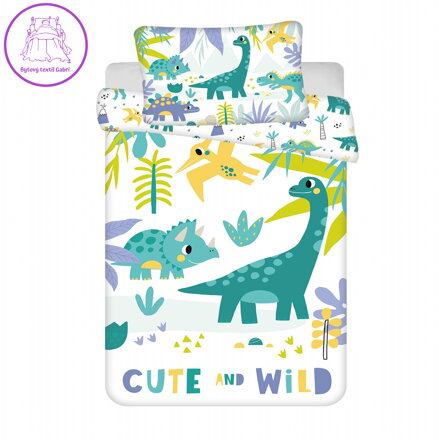 Jerry Fabrics Povlečení do postýlky Dino Cute and Wild baby 100x135, 40x60 cm