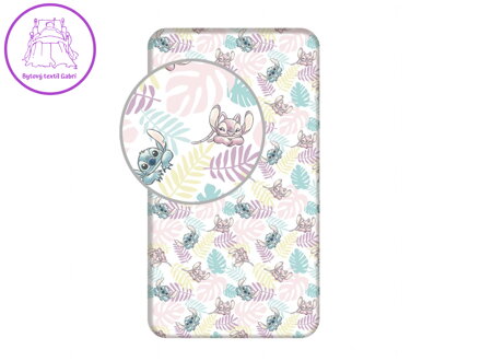 Jerry Fabrics Prostěradlo Lilo and Stitch Leaves 90x200x25 cm