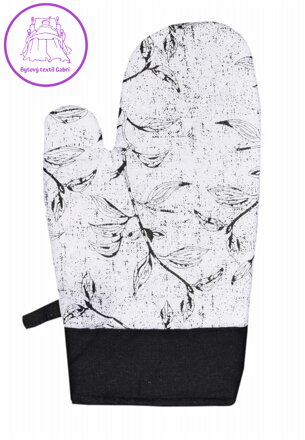 Forbyt Kuchyňská chňapka Leaf černá 1 ks 18x28 cm