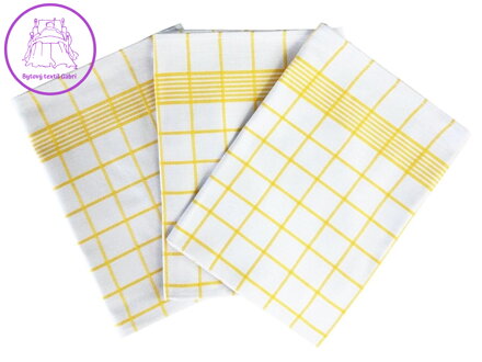 Svitap Utěrka Negativ Egyptská bavlna 50x70 cm bílá/žlutá 3 ks