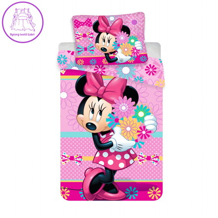 Jerry Fabrics Povlečení Minnie Bows and Flowers 140x200, 70x90 cm