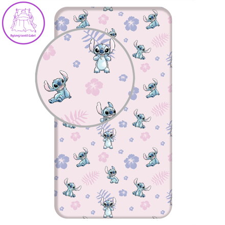 Jerry Fabrics Prostěradlo Lilo and Stitch Pink 90x200x25 cm