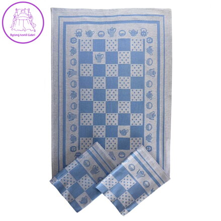 Svitap Utěrka Extra savá 50x70 cm Konvička/puntík modrá 3 ks