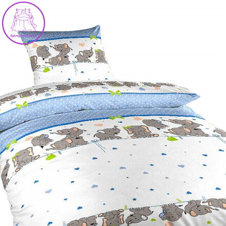 Dadka Povlečení krep Sloni denim 140x200, 70x90 cm Dadka Povlečení krep Sloni denim 140x200, 70x90 cm