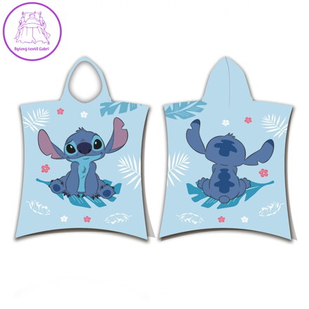 Jerry Fabrics Plážová osuška pončo Lilo and Stitch Blue 50x115 cm