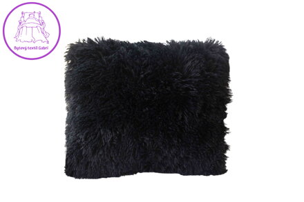 Jerry Fabrics Povlak s dlouhým vlasem černý 40x40 cm
