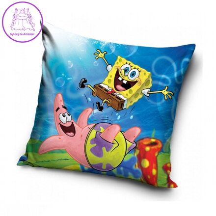 Carbotex Povlak na polštářek Sponge Bob a Patrikova trampolína 40x40 cm