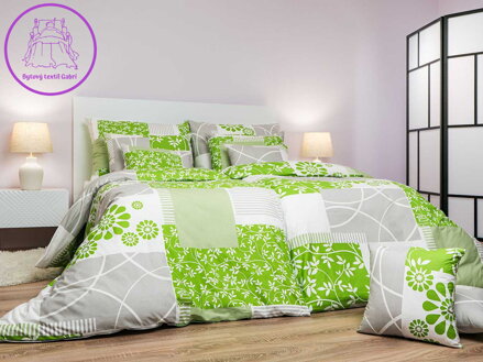 Dadka Povlečení bavlna Bluemoon zelený 140x200, 70x90 cm