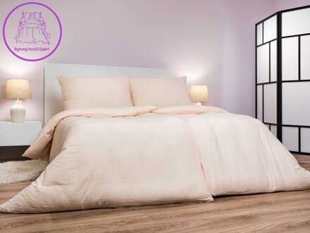 Dadka Povlečení mušelín Krémové 140x200, 70x90 cm