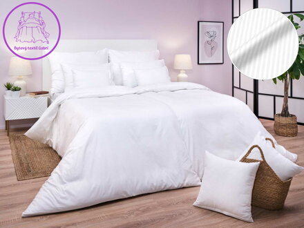 Dadka Povlečení atlas grádl bílé proužek 0,2 cm 140x200, 70x90 cm