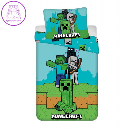 Jerry Fabrics Povlečení bavlna Minecraft Mobs Here 140x200, 70x90 cm