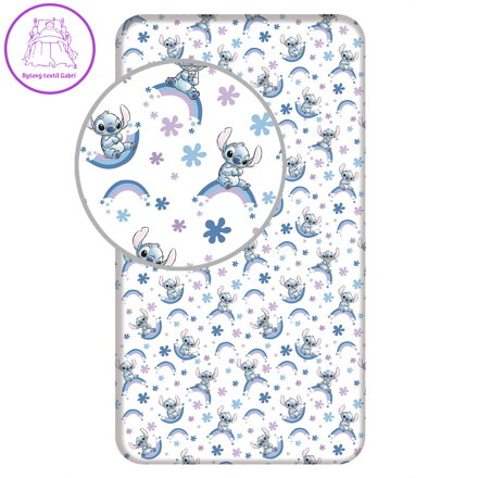 Jerry Fabrics Prostěradlo Lilo and Stitch Rainbow 90x200x25 cm
