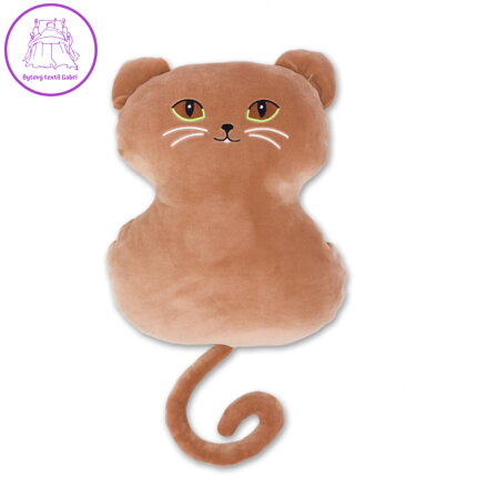 Svitap Polštářek mikrospandex Kočka hnědá 35 cm