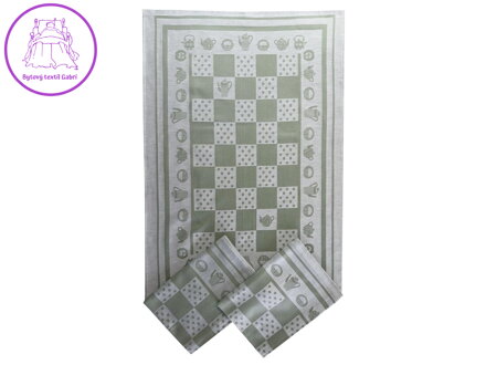 Svitap Utěrka Extra savá 50x70 cm Konvička/puntík olivová 3 ks