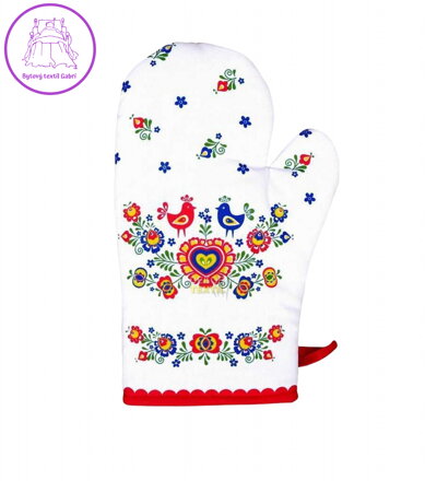 Forbyt Kuchyňská chňapka Folklor červená 1 ks 18x28 cm