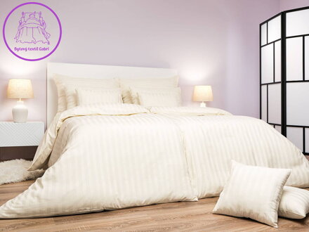 Dadka Povlečení atlas grádl šampaň proužek 20 mm 140x200, 70x90 cm Dadka Povlečení atlas grádl šampaň proužek 20 mm 140x200, 70x90 cm