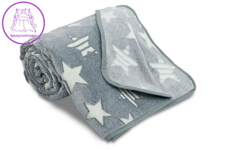 Svitap Dětská mikroplyšová svítící deka Hvězdy šedé 100x150 cm Svitap Dětská mikroplyšová svítící deka Hvězdy šedé 100x150 cm
