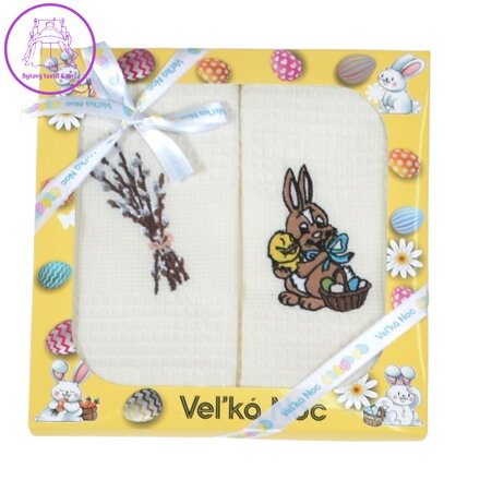 Praktik Dárková sada utěrek Kiara Velikonoce žlutá Zajíček 50x70 cm 2 ks