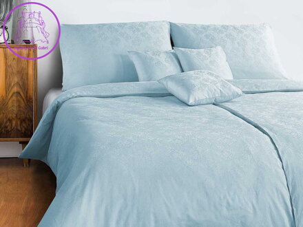 Dadka Povlečení damašek Macešky modré 140x200, 70x90 cm