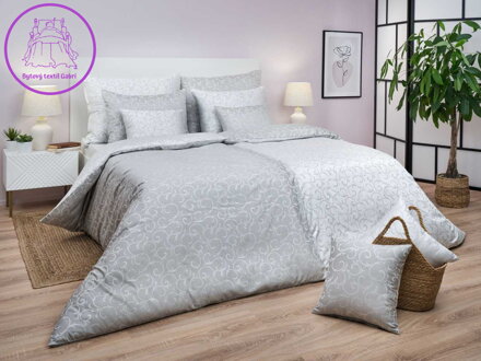 Dadka Povlečení damašek Ornella šedá DUO 140x200, 70x90 cm