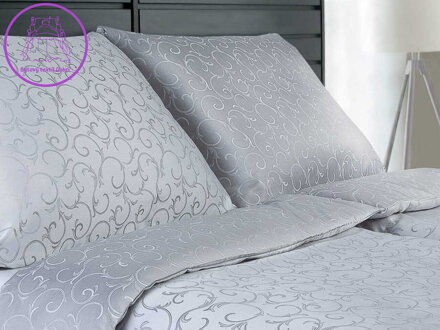 Dadka Povlečení damašek Ornella FNR šedá 240x200, 2x70x90 cm