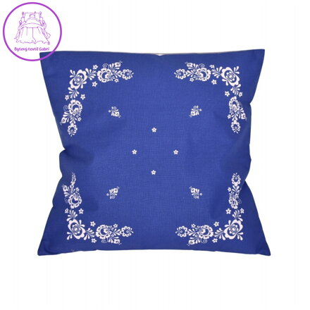 Forbyt Povlak na polštář bavlna Folk podklad modrý 38x38 cm