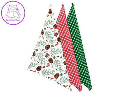 Vánoční utěrky Šišky BY101 45x70 cm 3 ks