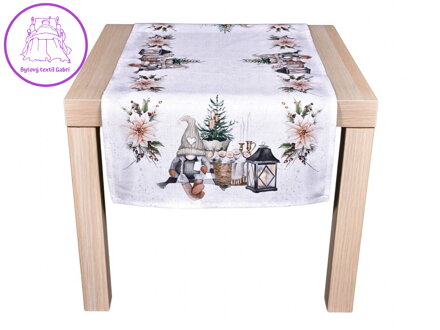 Vánoční ubrus Skřítek s lucernou CYH6060C 40x140 cm