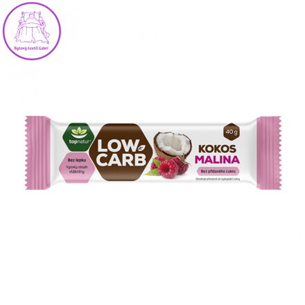 Topnatur Low carb tyčinka kokos a malina 40 g