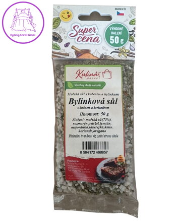 Koření Kulinář BYLINKOVÁ SŮL, originální náplň pro mlýnek Kulinář 50 g
