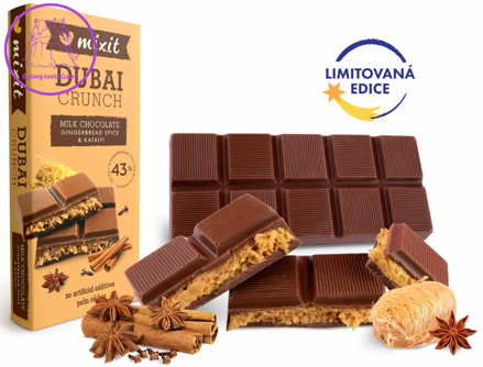 Mixit Vánoční dubajská čokoláda - Perníkové koření & kataifi 70g