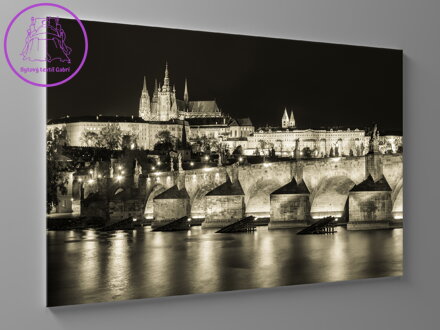 Obraz noční panorama Prahy