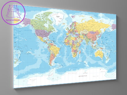 Obraz zeměpisná mapa světa