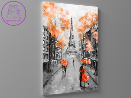 Obraz olejomalba Paříž oranžová