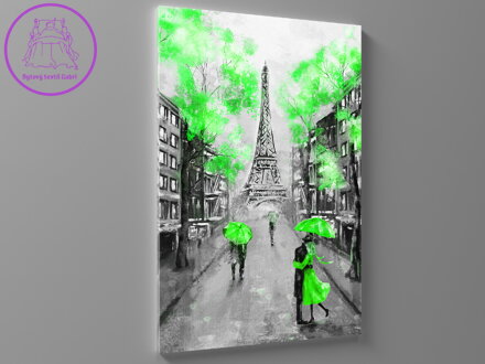 Obraz olejomalba Paříž zelená