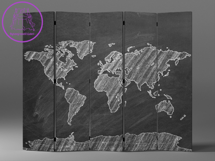 Paraván mapa světa na tabuli