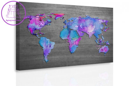 Obraz Mapa světa na dřevě