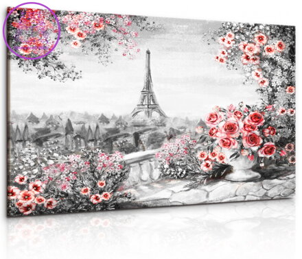 Obraz reprodukce Paříž s růžemi