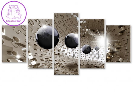 Obraz trojrozměrné zlaté puzzle
